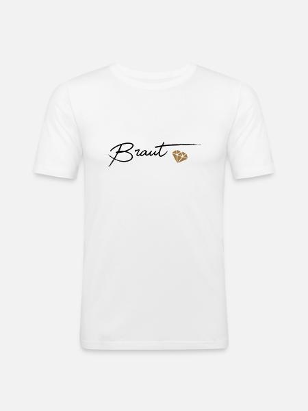 Braut - Männer Slim Fit T-Shirt - Weiß