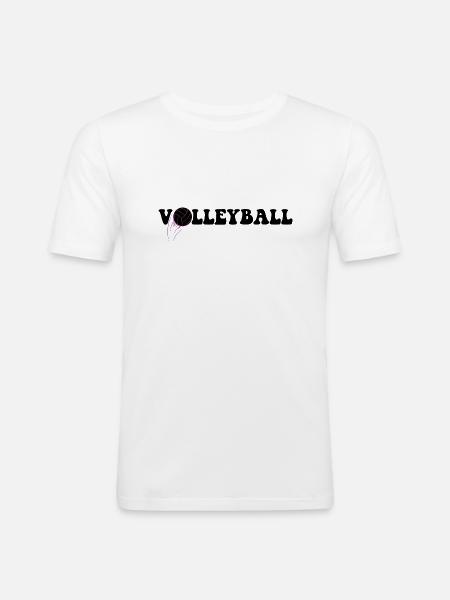 Volleyball - Männer Slim Fit T-Shirt - Weiß