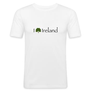 Ich liebe Irland, Irisches Kleeblatt - Männer Slim Fit T-Shirt - Weiß - Vorne - Nik (191cm)