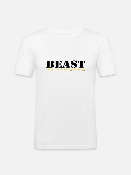 Beast everything black - Männer Slim Fit T-Shirt - Weiß