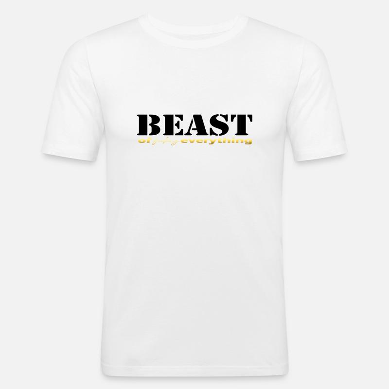 Beast everything black - Männer Slim Fit T-Shirt - Weiß