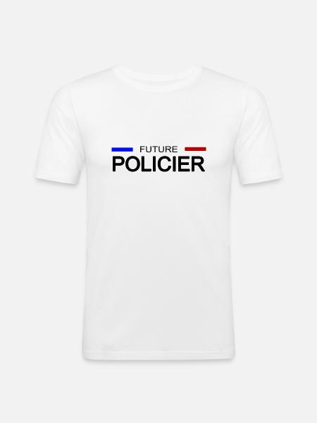 Future police officer - Men's Slim Fit T-Shirt - white