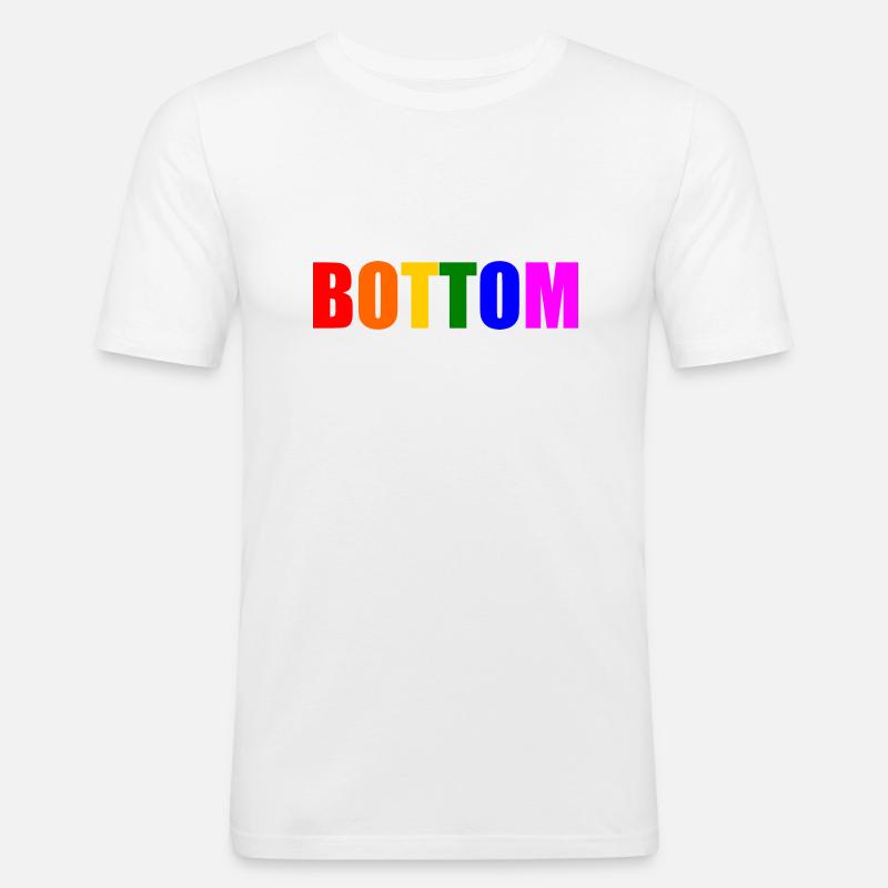 Bottom - Männer Slim Fit T-Shirt - Weiß