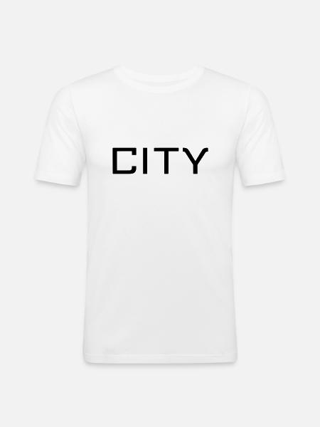 STADT - Männer Slim Fit T-Shirt - Weiß