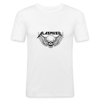blasmusik totenkopf design - Männer Slim Fit T-Shirt - Weiß - Vorne - Nik (191cm)