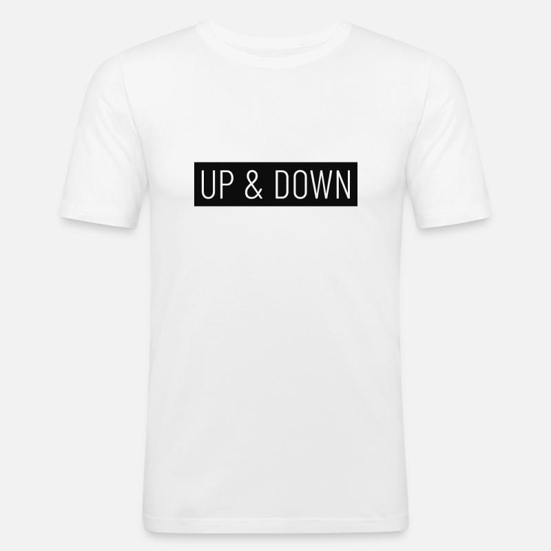 UP & DOWN First Print - Männer Slim Fit T-Shirt - Weiß