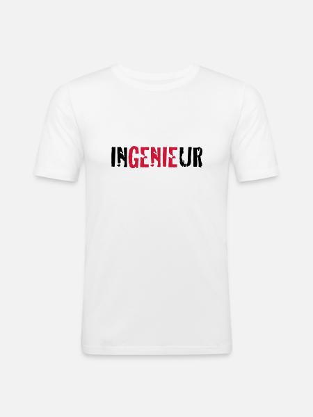 ingenieur - Männer Slim Fit T-Shirt - Weiß