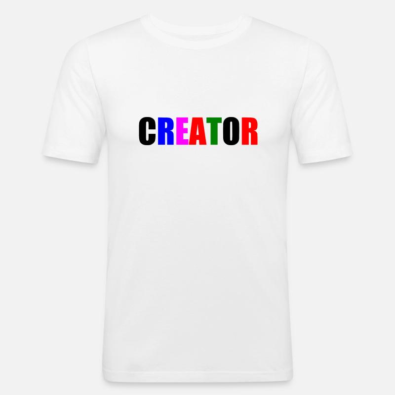 Creator - Männer Slim Fit T-Shirt - Weiß