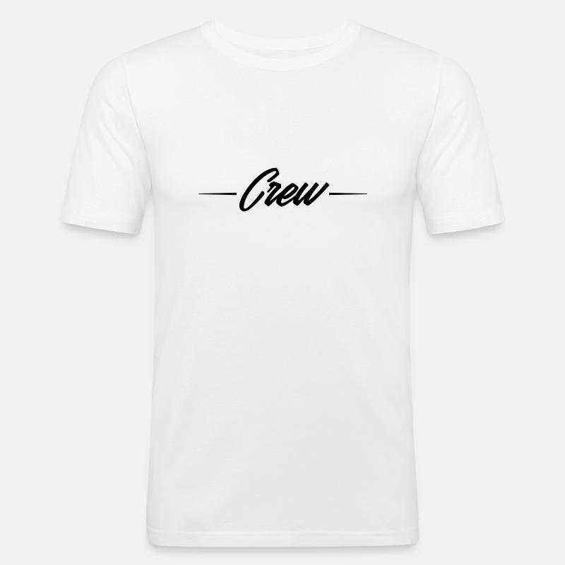 crew design - Männer Slim Fit T-Shirt - Weiß
