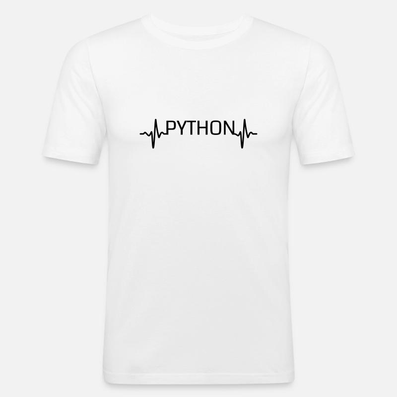 Heartbeat Python - Men's Slim Fit T-Shirt - white