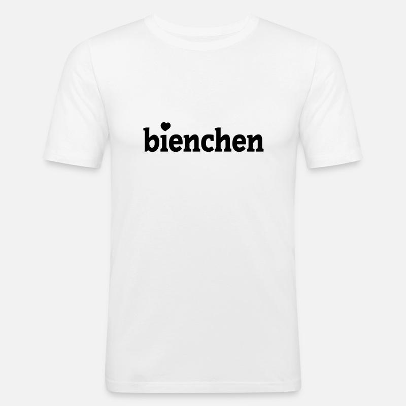 bienchen - Männer Slim Fit T-Shirt - Weiß
