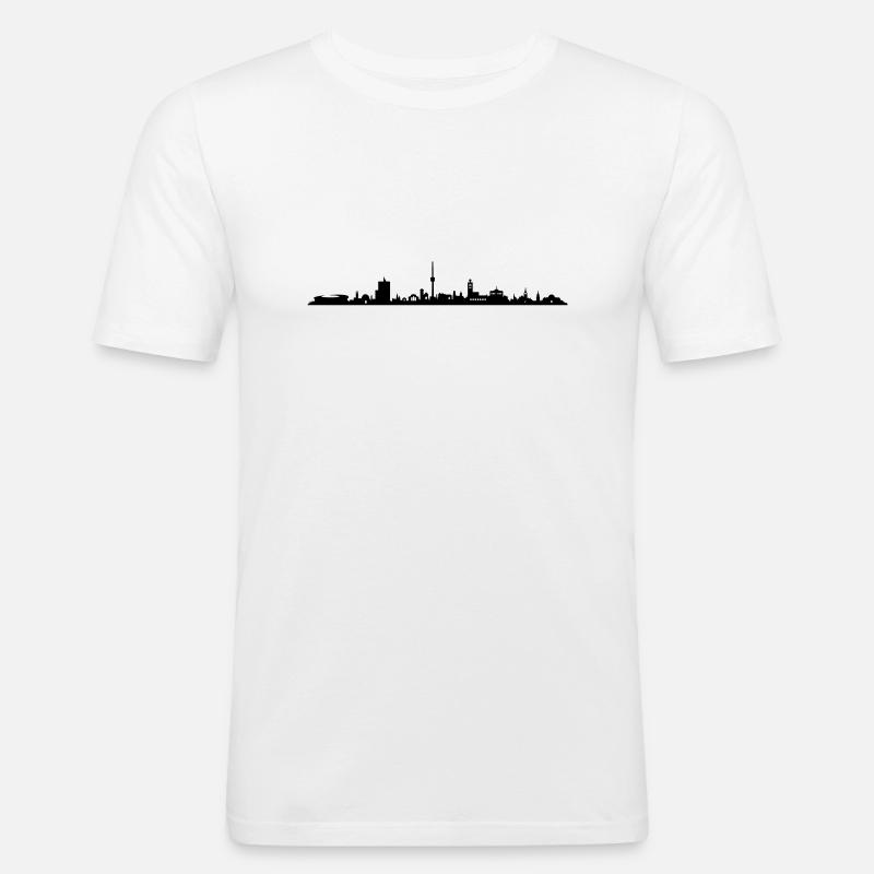 Skyline - Stuttgart - Männer Slim Fit T-Shirt - Weiß