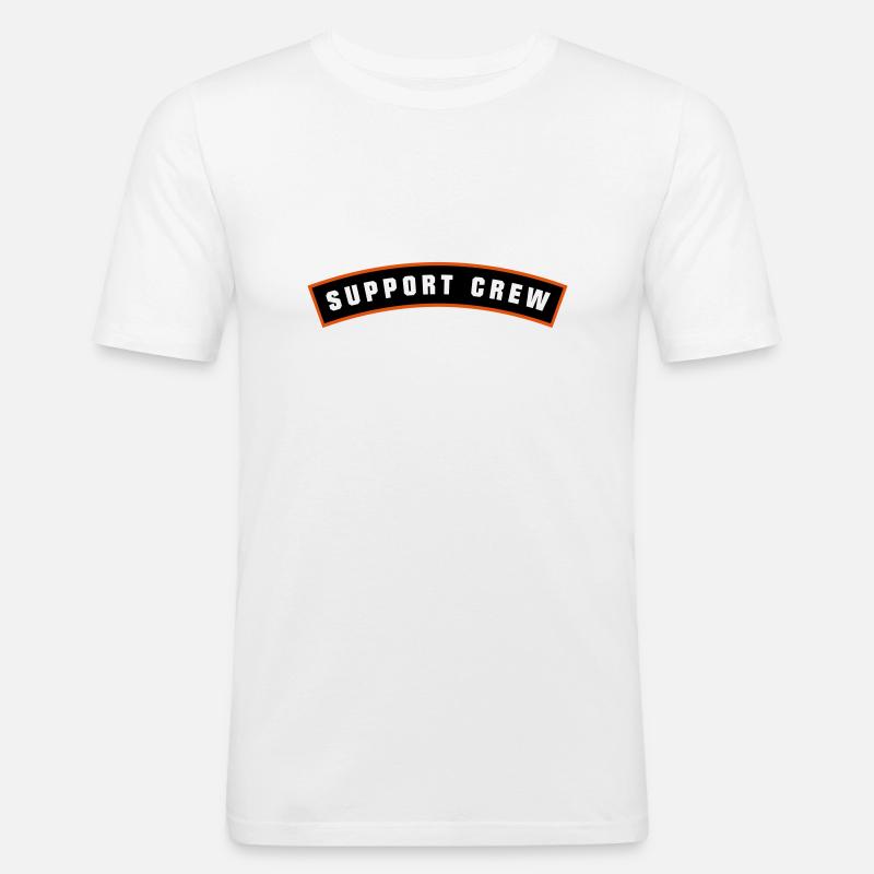 SUPPORT CREW Patch - Männer Slim Fit T-Shirt - Weiß