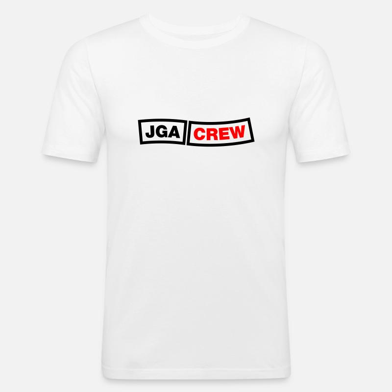 JGA Crew - Emblem - Männer Slim Fit T-Shirt - Weiß
