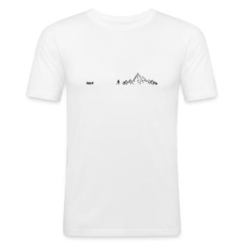 Trail Running Sport - Männer Slim Fit T-Shirt - Weiß - Vorne - Nik (191cm)