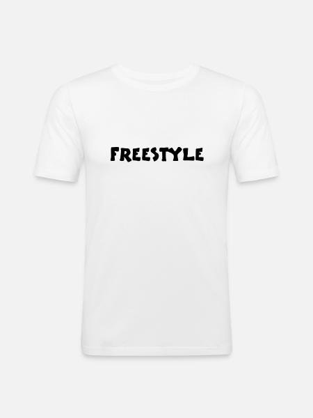 freestyle2_vec_1fr - T-shirt près du corps Homme - blanc