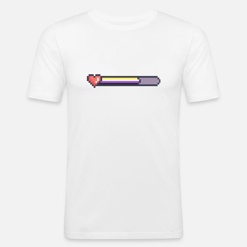 Non binary loading bar - Men's Slim Fit T-Shirt - white