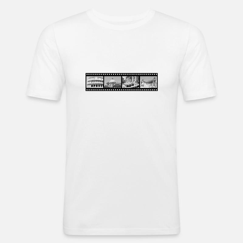 Impressionen von Rom - Männer Slim Fit T-Shirt - Weiß