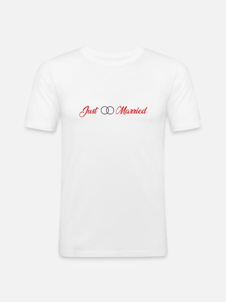 Just Married Rings - Männer Slim Fit T-Shirt - Weiß