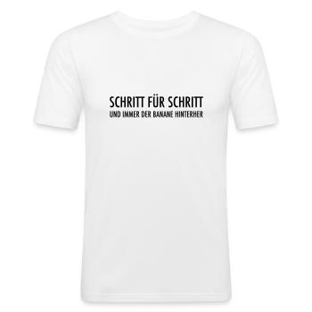 Der Banane Hinterher Laufen Marathon Run - Männer Slim Fit T-Shirt - Weiß - Vorne - Nik (191cm)