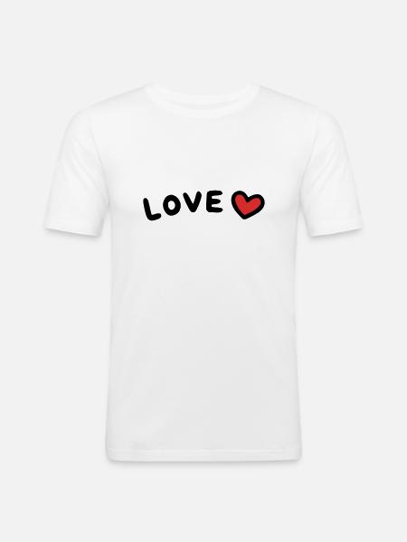 Love Heart - Men's Slim Fit T-Shirt - white