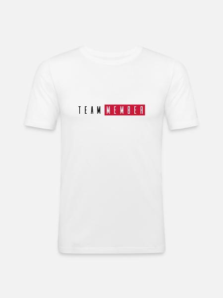 team member - Männer Slim Fit T-Shirt - Weiß