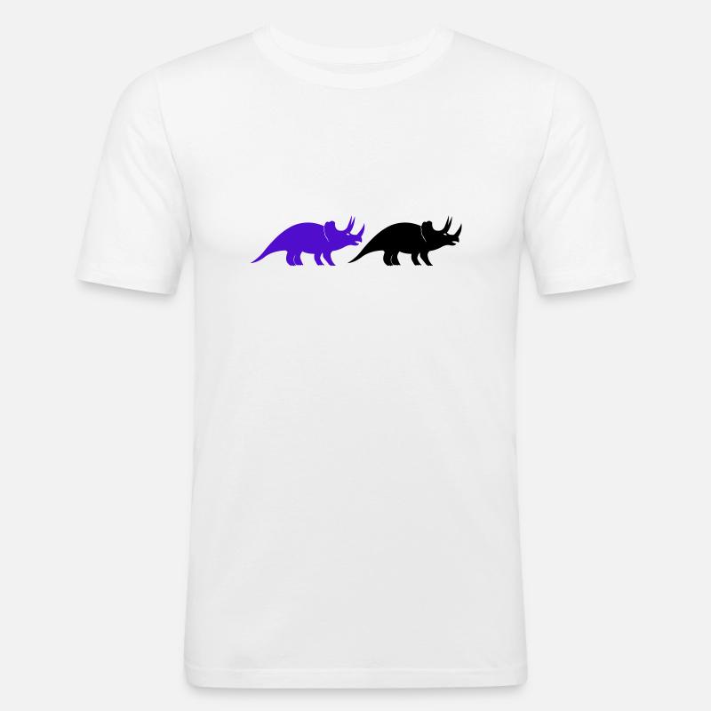 Triceratops - Männer Slim Fit T-Shirt - Weiß