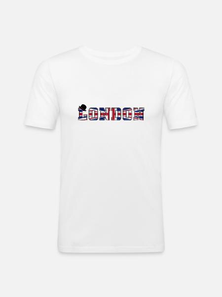 London Union Jack - Männer Slim Fit T-Shirt - Weiß