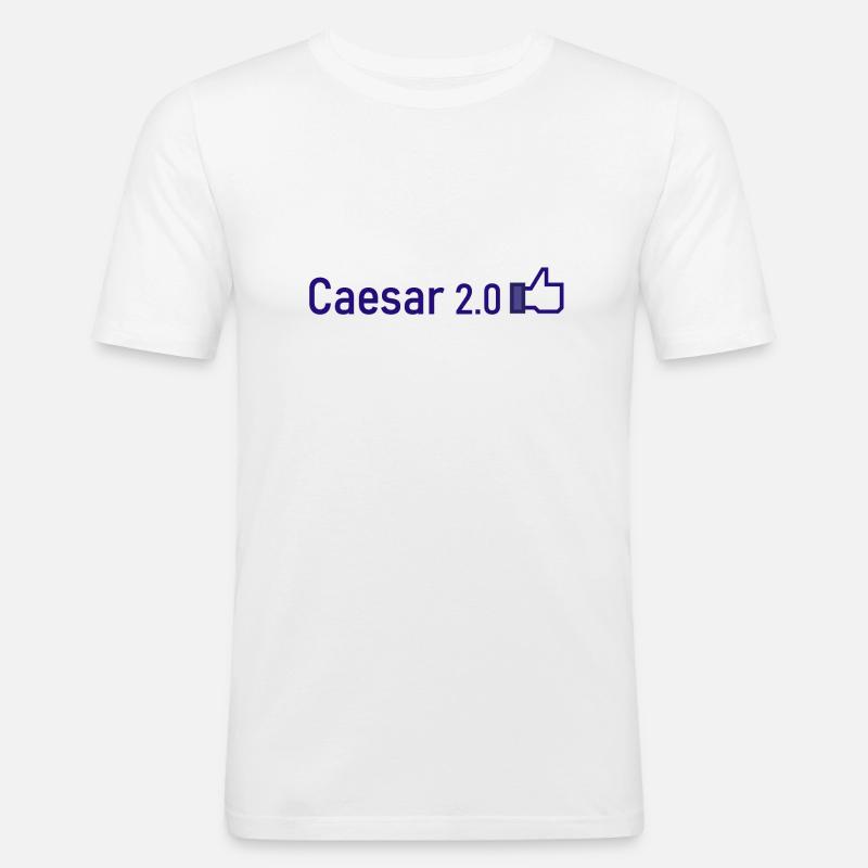 Caesar 2 0 - Slim Fit T-shirt herr - vit