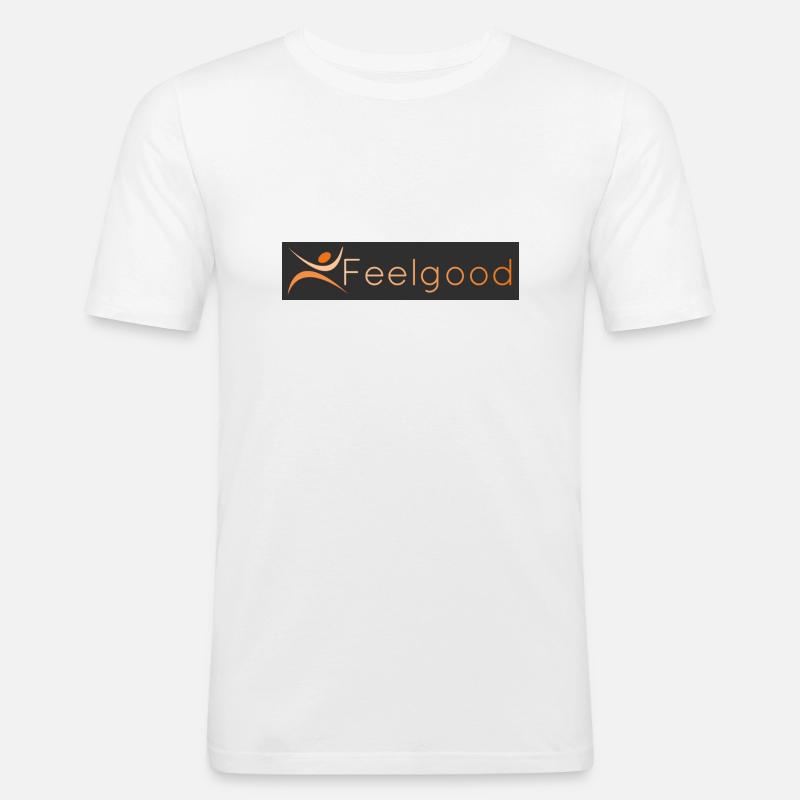 Feelgood Logo - Männer Slim Fit T-Shirt - Weiß