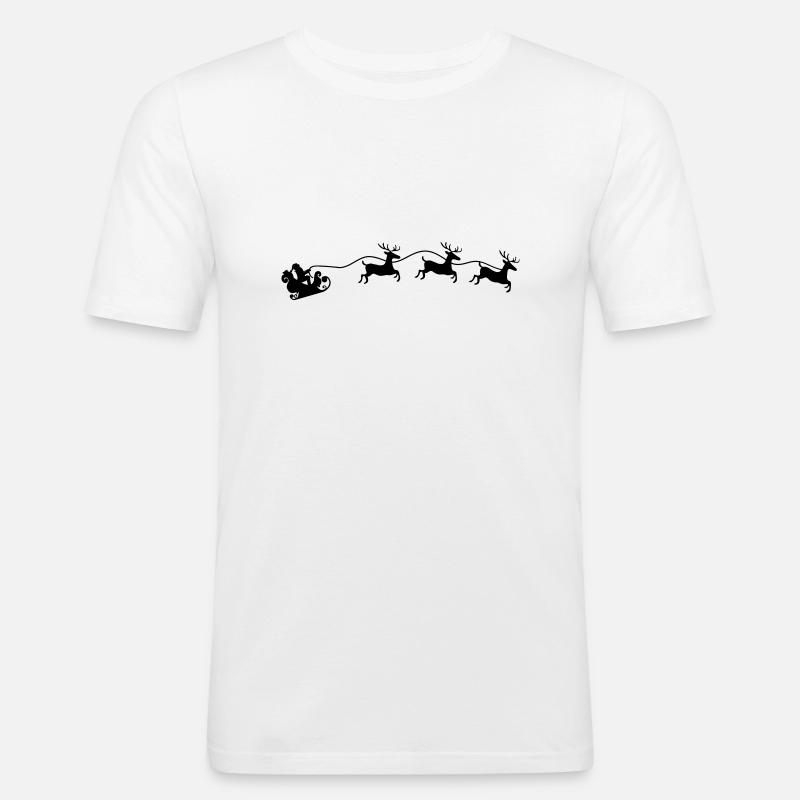 Weihnachtsmann Schlitten - Männer Slim Fit T-Shirt - Weiß