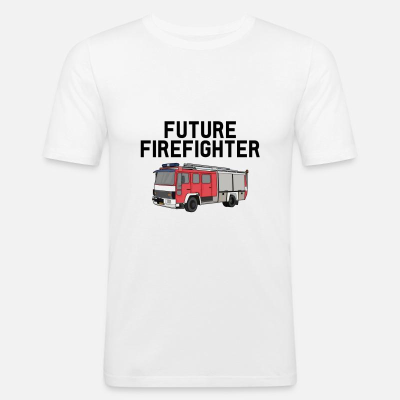 FUTURE FIREFIGHTER - Männer Slim Fit T-Shirt - Weiß