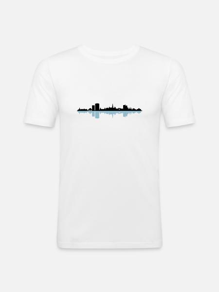 Skyline - Bonn - Männer Slim Fit T-Shirt - Weiß