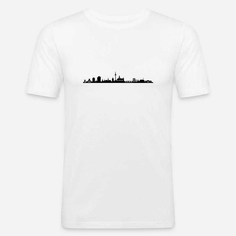 Skyline - Mannheim - Männer Slim Fit T-Shirt - Weiß