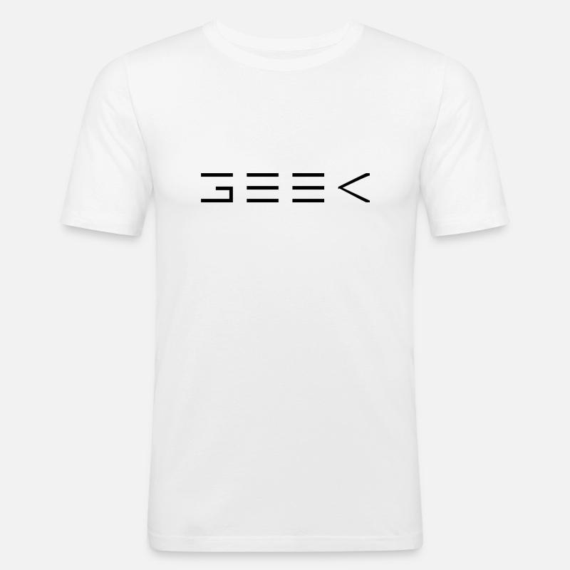 GEEK - Men's Slim Fit T-Shirt - white