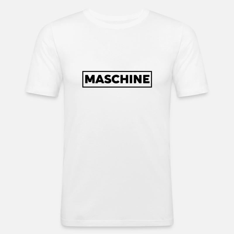 Maschine, starker Mann - Männer Slim Fit T-Shirt - Weiß