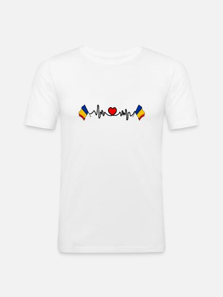 Herzfrequenz-Cardio für Tschad - Männer Slim Fit T-Shirt - Weiß