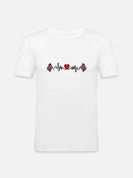 Herzfrequenz-Cardio für Burgund - Männer Slim Fit T-Shirt - Weiß