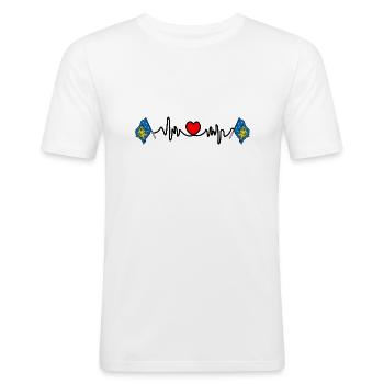 Herzfrequenz-Cardio für die Provinz Franche Comté - Männer Slim Fit T-Shirt - Weiß - Vorne - Nik (191cm)