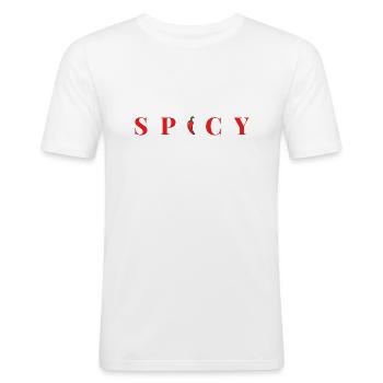 Spicy Red - Men's Slim Fit T-Shirt - white - Front - Nik (191cm)