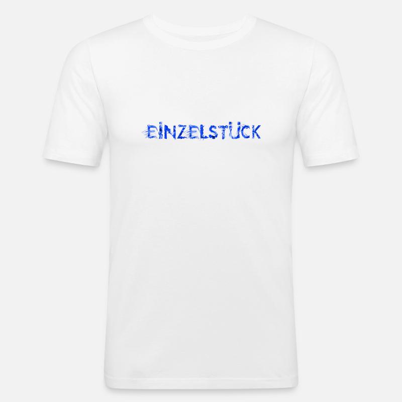 Einzelstück blau - Männer Slim Fit T-Shirt - Weiß