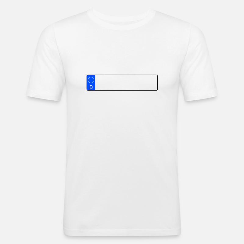 Autokennzeichen - Männer Slim Fit T-Shirt - Weiß