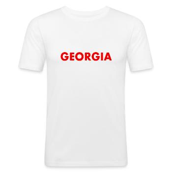 Georgia - T-shirt près du corps Homme - blanc - Devant - Nik (191cm)