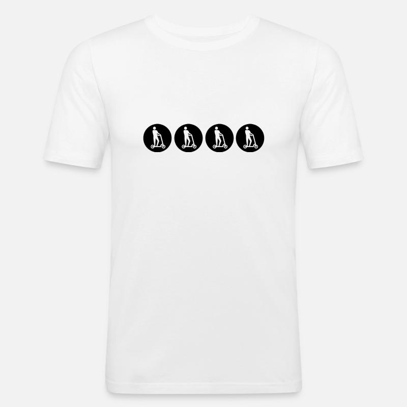 E-Scooter E-Roller Scooter - Männer Slim Fit T-Shirt - Weiß