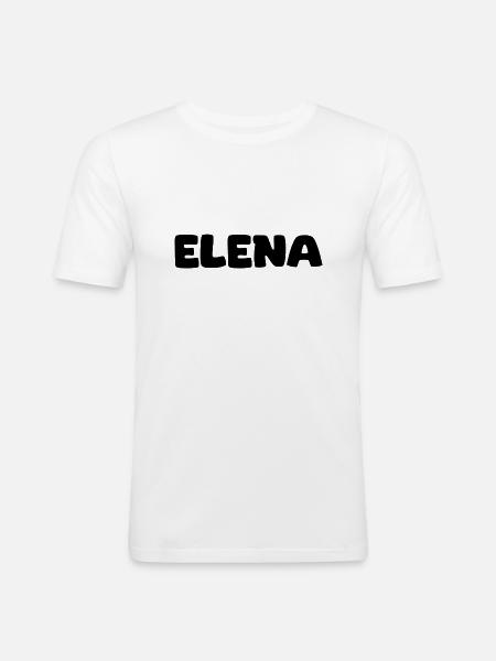 Name - Elena - Männer Slim Fit T-Shirt - Weiß