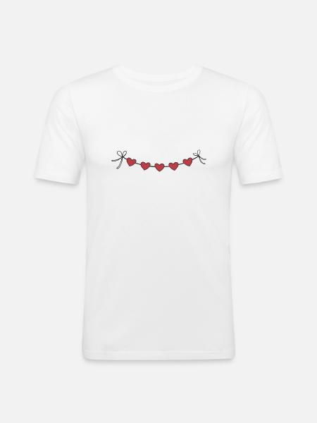 Heart Garland Garland Hearts - Men's Slim Fit T-Shirt - white