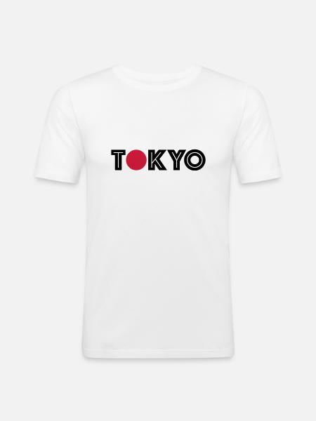 Tokyo shirt with red dot - Men's Slim Fit T-Shirt - white