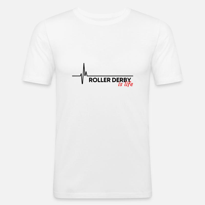Roller Derby ist Leben - Männer Slim Fit T-Shirt - Weiß