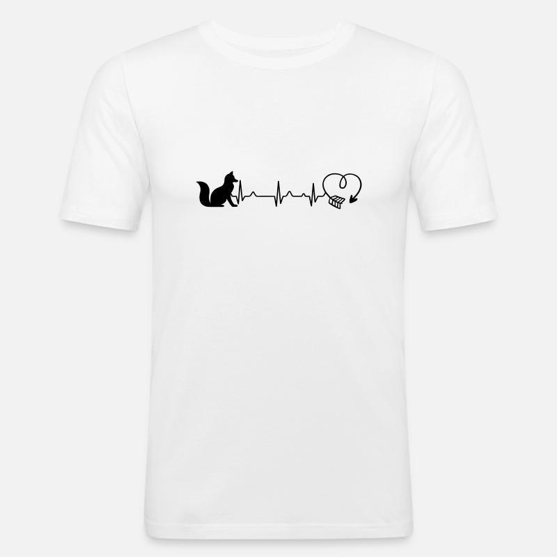 fuchs herz - Männer Slim Fit T-Shirt - Weiß