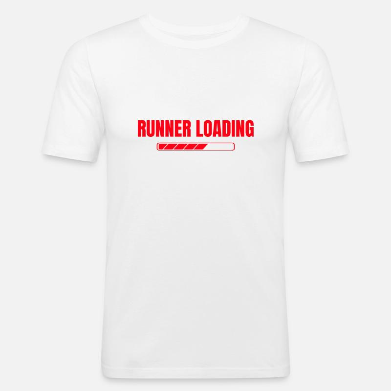 Running Loading Marathon Runner Gift - Männer Slim Fit T-Shirt - Weiß